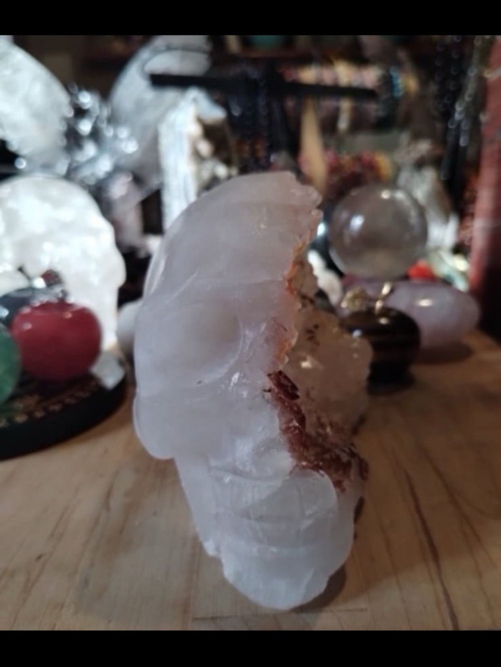Apophyllite skull specimen